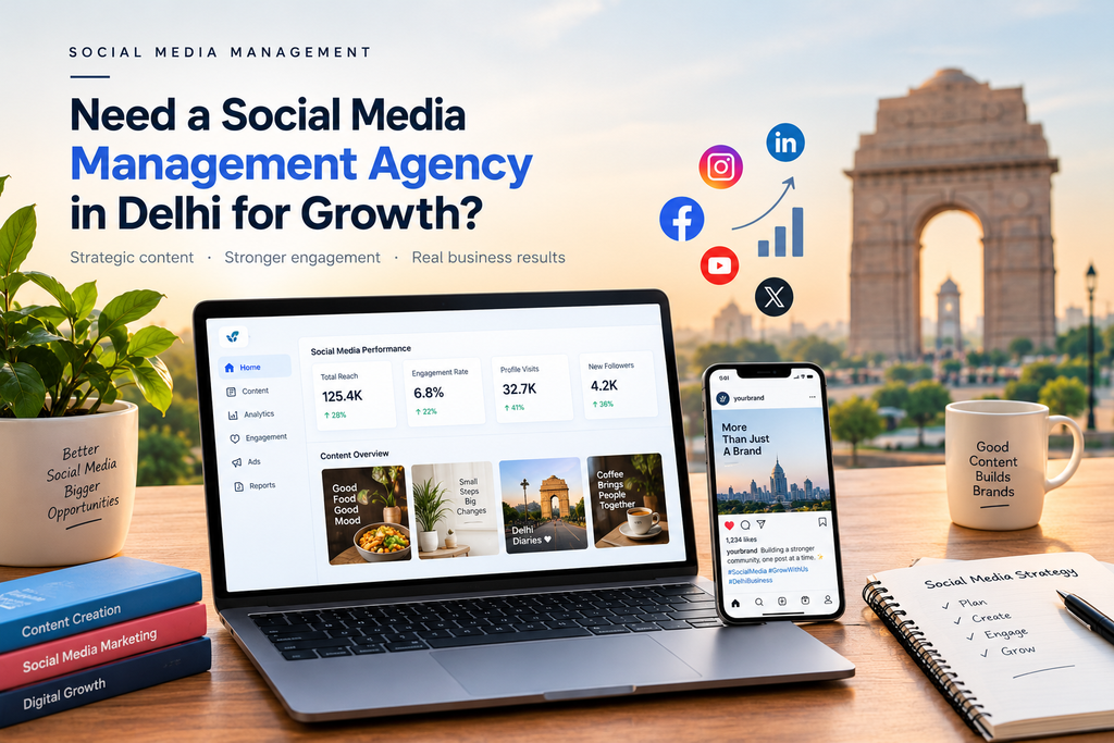 Social Media Management agency in Delhi helping businesses grow through content strategy, social media engagement, and digital marketing.